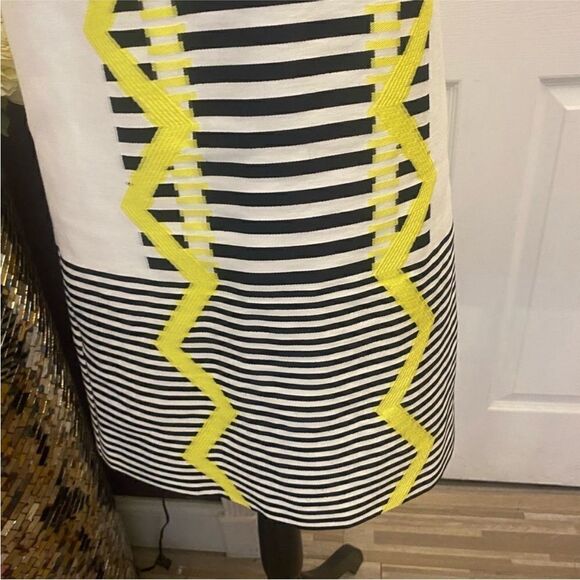 Versace Striped Yellow and Black Dress, US4 - Picture 3 of 11